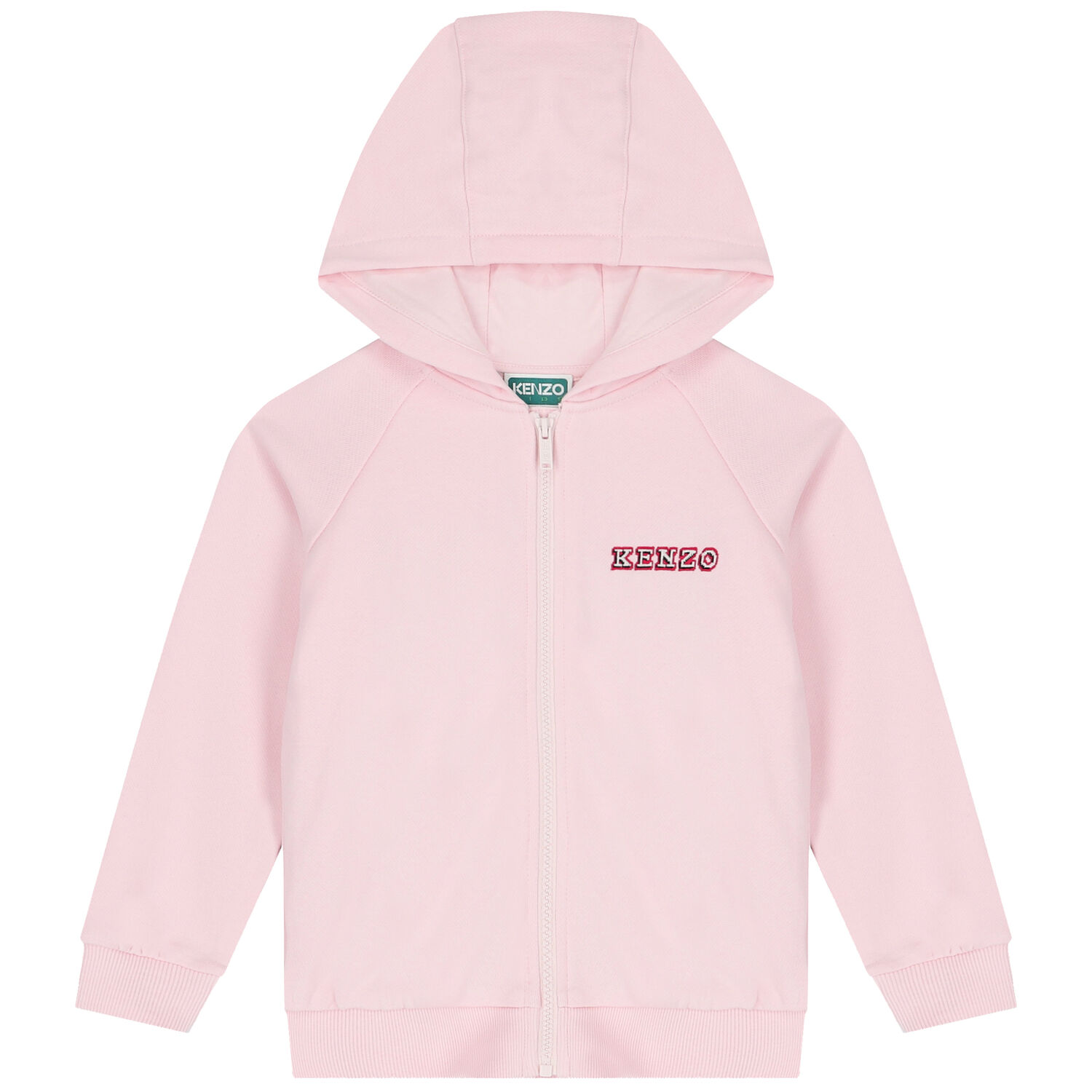Girls Pink Logo Hooded Zip Up Top, 2, hi-res